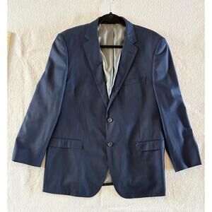 Tiglio Luxe Sangria Blazer Suit Jacket Mens 44R Navy Blue 100%Wool Double Vented